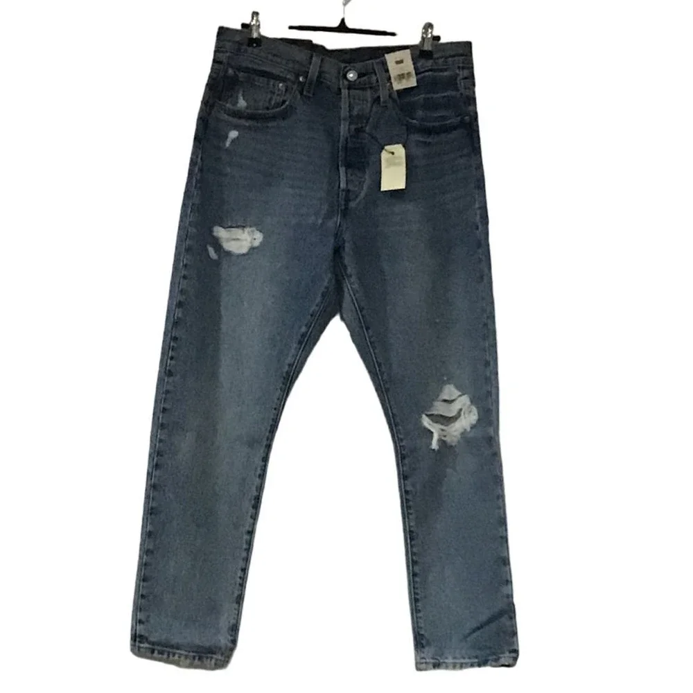 Levis 501 Women's 31 x 28‎ Blue High Rise Distressed  Skinny Jeans Size